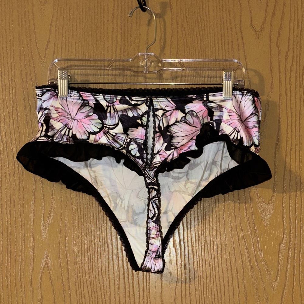 Torrid Black and Pink Floral Panties